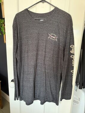 Long Sleeve Heather Charcoal Graphic Tee -